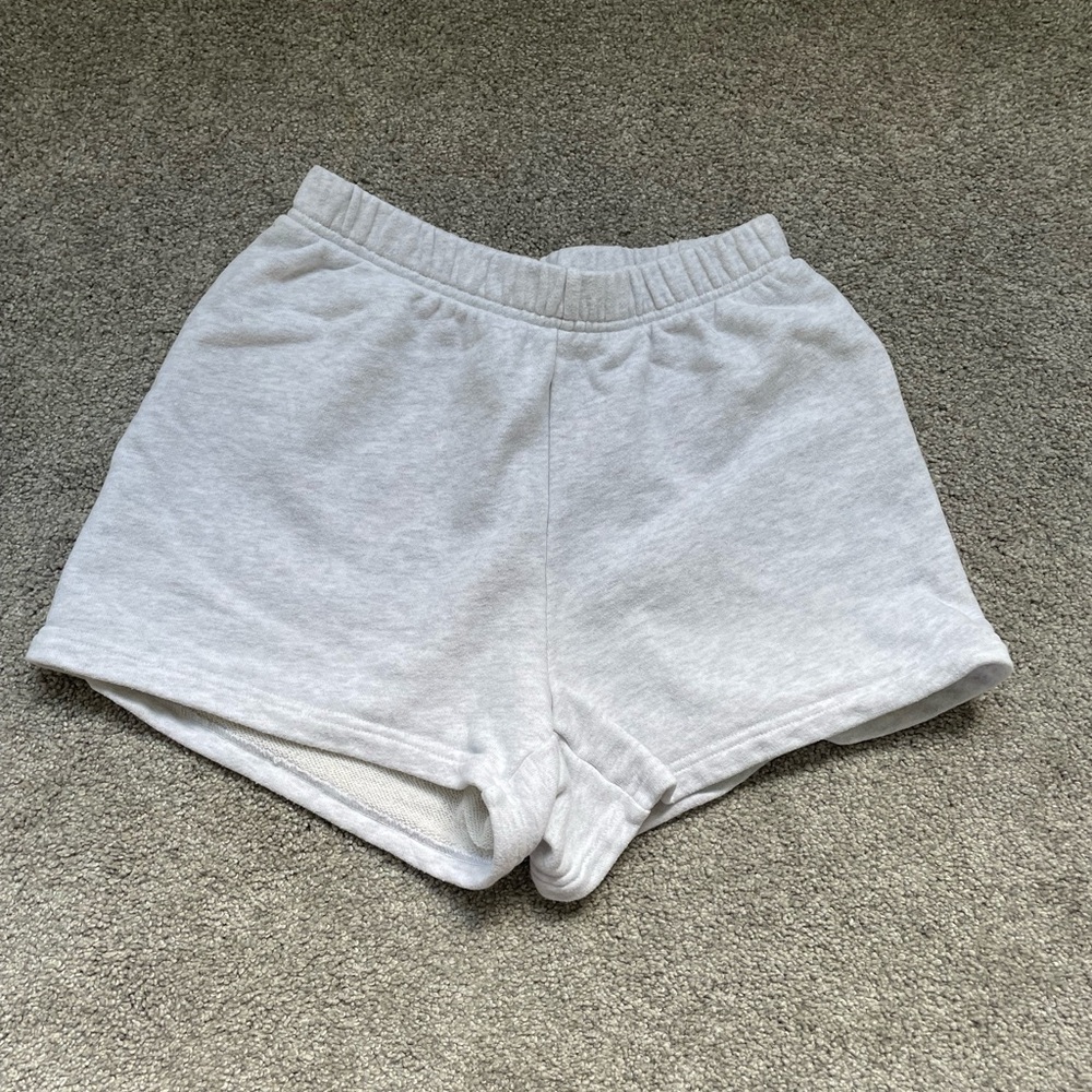 ARITZIA TNA Terry Fleece Shorts in Heather Cloud